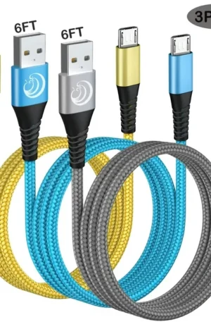 3 Pack 6FT Micro USB Cable